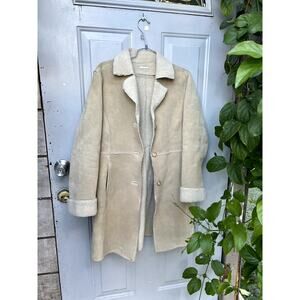 vtg guess leather suede  coat